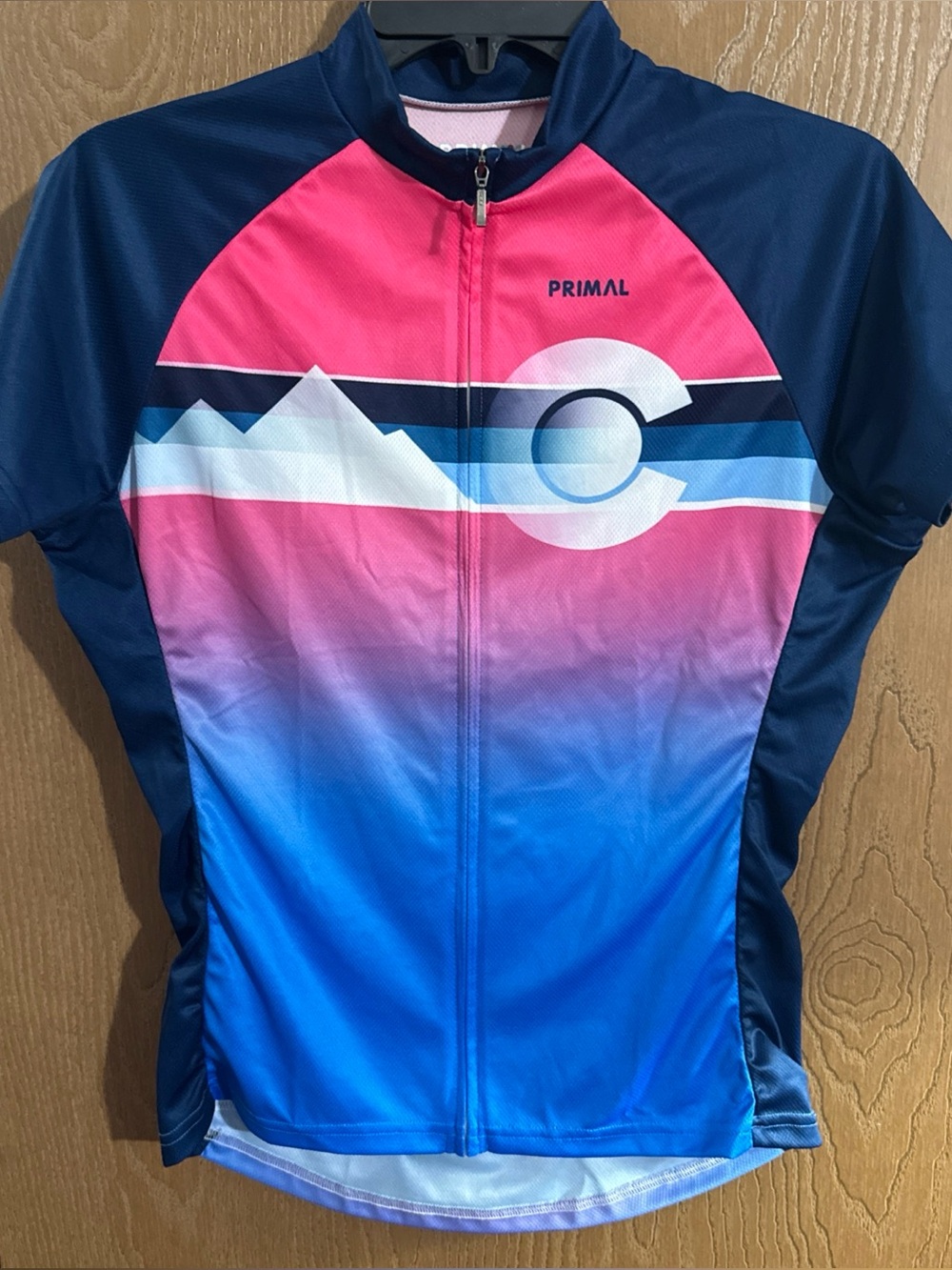 Primal Gradient Colorado Cycling Jersey - Pink & Blue Size Medium